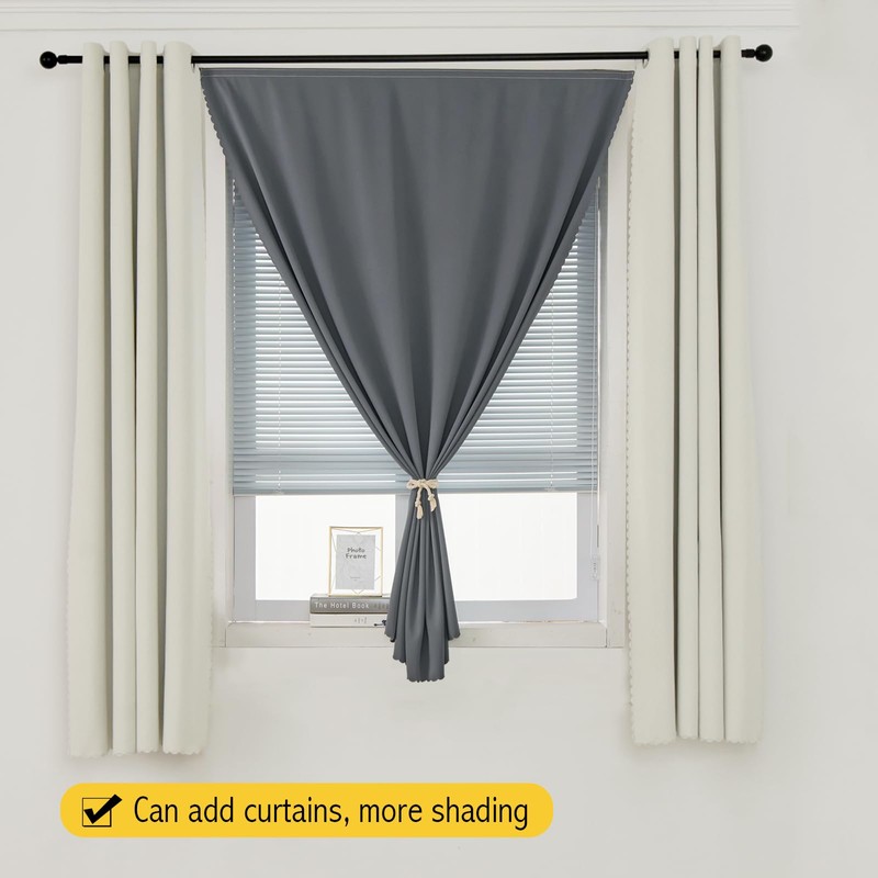 Sovtfides Magic Tape Stick On Curtains Window Shades Pull Down