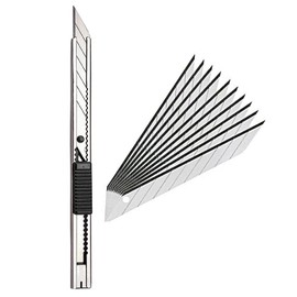 Gebildet 1pc Right and Left Hand 9mm Lockable Utility Knife with 10pcs Replaceable Blades -Auto Vinyl Cutting Knife Tint Film Hand Tools