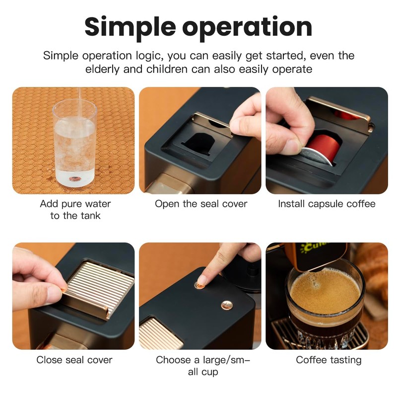 Mini Espresso Coffee Machine for Capsules Compatible with Nespresso OriginalL