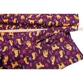 makower • Jewel Tones • Cheeky Leopard • Aubergine 0.5 m