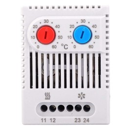 Temperature Control Regulator, PC Temperature Controller Switch Open/Close Supports 12-250V Wide Voltage Input Adjustable Mechanical Thermostat 0-60℃ ZR011(ZR011)