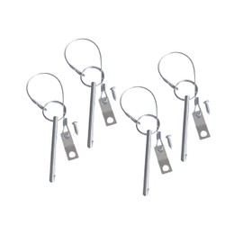 (4 Sets) Dia.1/4 Single Ball Quick Release Pins, Full 316 Stainless Steel Bimini Top Ball Pins, Marine Hardware with Lanyard and Screws (Clamping Length: 2in)