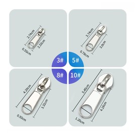 Zipper Pullers Zipper Set of 8 Pull Sliders Repair Replacement 4 Sizes Durable Zipper Head Removable Reusable Zipper Replacement Slider Metal