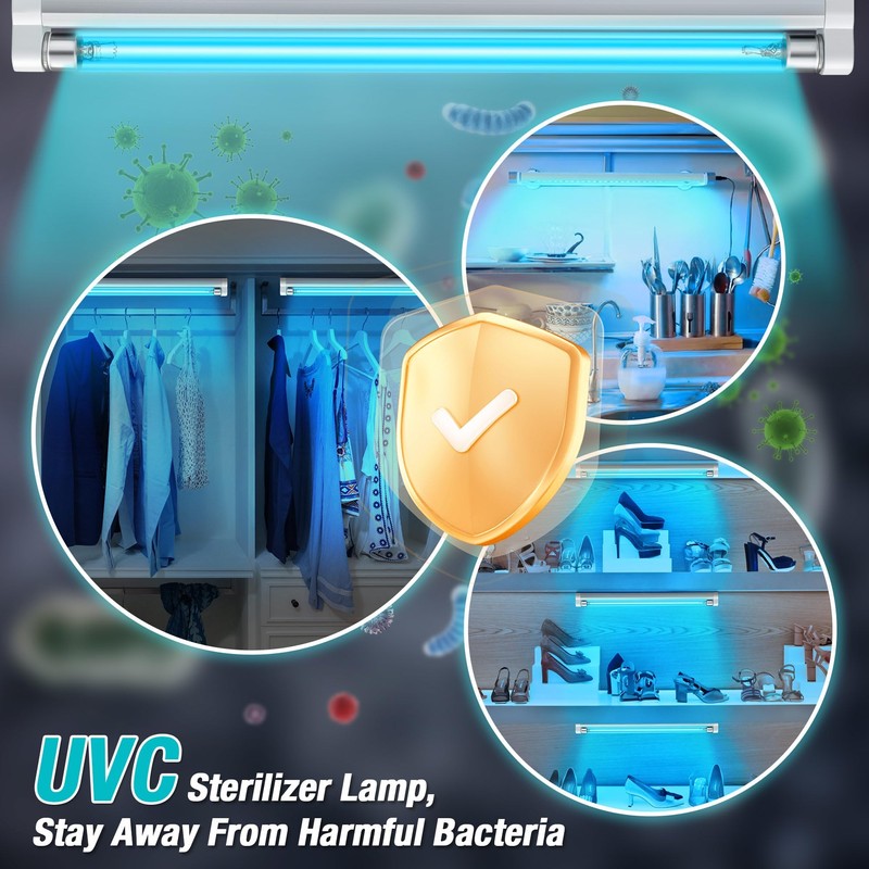 Qualirey 2 Pack UV Lamp Ozone Free, 253.7nm Wavelength UVC