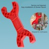 1Pc Red Multifunctional Double Head Shower Wrench Plastic Made Lightweight