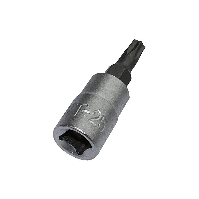 Aerzetix: T25 Torx screwdriver bit on 1/4" square drive socket.