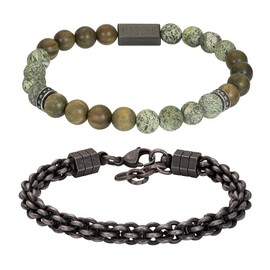 iXXXi Men's jewellery set Mike silver, L, stainless steel, no gemstone, Stainless Steel, No Gemstone