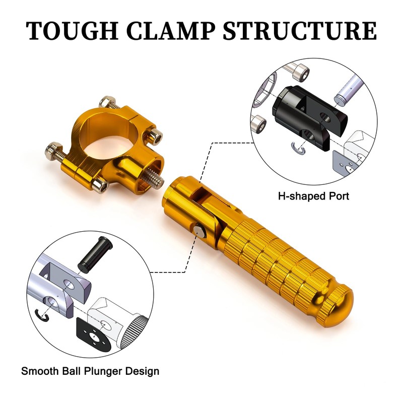 XINGWU Foldable Motorcycle Highway Foot Pegs Universal for 1-1/4" 32mm