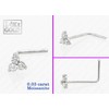 3-Stone 0.030ctw Moissanite Nose Stud - 22G Solid 14Kt Gold