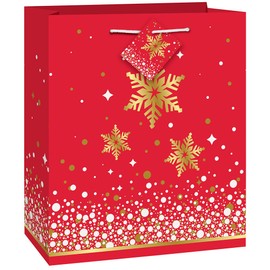 Unique gift bag, 9" x 7" x 4", Gold