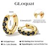 GLoquat 14k Gold Plated Black Cubic Zirconia Hoop Earrings for