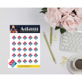 Unbranded Dominos Pizza Retail Reminder Planner Stickers - Clear Matte