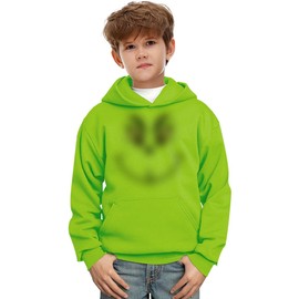 Remimi Christmas Boys Green Monster Hoodies Kids Girls Graphic Print Funny Casual Hooded Sweatshirts 7-8 Years