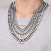 FindChic Solid Stainless Steel Curb Chain Necklace in Silver Colour,