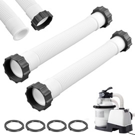 Taicols 2 Stück 40cm Schwimmbadschlauch, Universal Pool-Pumpe Ersatzschlauch, Pool Filterpumpenschlauch mit Muttern, Pool-Schläuche mit 3,8 cm Durchmesser, für oberirdische Pools, Filterpumpen