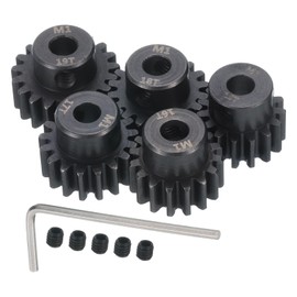 QUARKZMAN RC M1 Motor Sprocket Gear 5 mm Shaft 15T/16T/17T/18T/19T Hardened Sprocket Gear Carbon Steel for 1/8 RC Model Car Boat Drone Pack of 5
