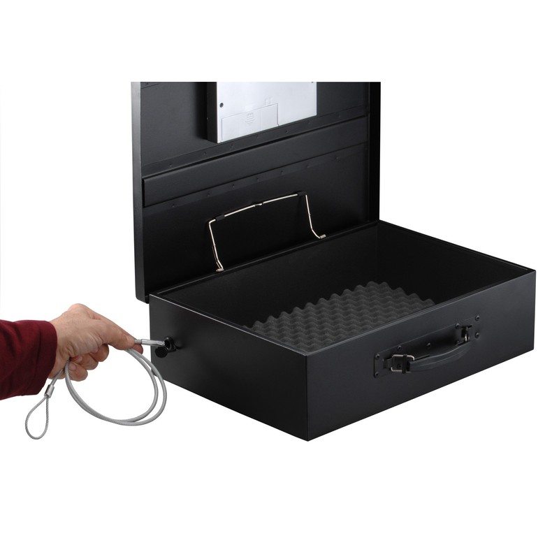 SentrySafe Black Electronic Security Lock Box with Steel Tether Cable,