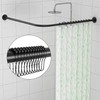L-Shaped Corner Shower Curtain Rod, 「Black 24"-53" x 24"-53"」 Adjustable,