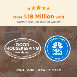 Bedsure Electric Blanket King Size - Dual Control Heated Blanket Queen, Fast Heating with 10 Time Settings & 10 Heat Settings, Warm Gift for Grandma (100x90 inches, Pageant Blue)