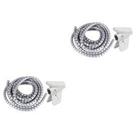 Gatuida 2pcs Home Office Spiral Cable Storage Cord Protector Cable Winder 16mm Flexible Desk Tidy Grey