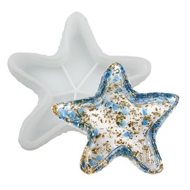 Starfish Tray Mold for Resin Concrete, Starfish Silicone Mold Trinkets Container Silicone Resin Mold for Jewelry Holder Candle Holder Art Craft Home Decor
