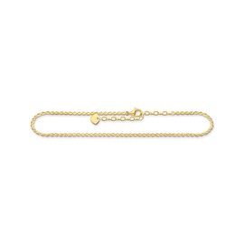 Thomas Sabo AK0035-413-39-L27V Women's Anklet Silver 925 Sterling Silver with 750 Yellow Gold Plating in Cord Look Length: 22-27 cm, Sterling Silver, No Gemstone