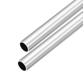 DMiotech Pack of 2 (23 mm outer diameter x 19 mm inner diameter) 6063 aluminium round tube, 300 mm length, industrial metal tube for machine frame construction, DIY projects