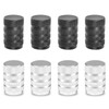 4PCS Silver 4PCS Black Valve Covers - Aluminum Tire Dust