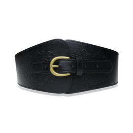 GeorgeX Cinturón Ancho para Mujer, Moda de oro Hebilla Cinturón Amplio Elástico Elástico Retro Metal Entrelazado Hebilla Cinturón para Decoración de Vestidos de Mujer