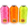 New brothread Set of 3 Neon (Fluorescent) Colours Polyester Machine