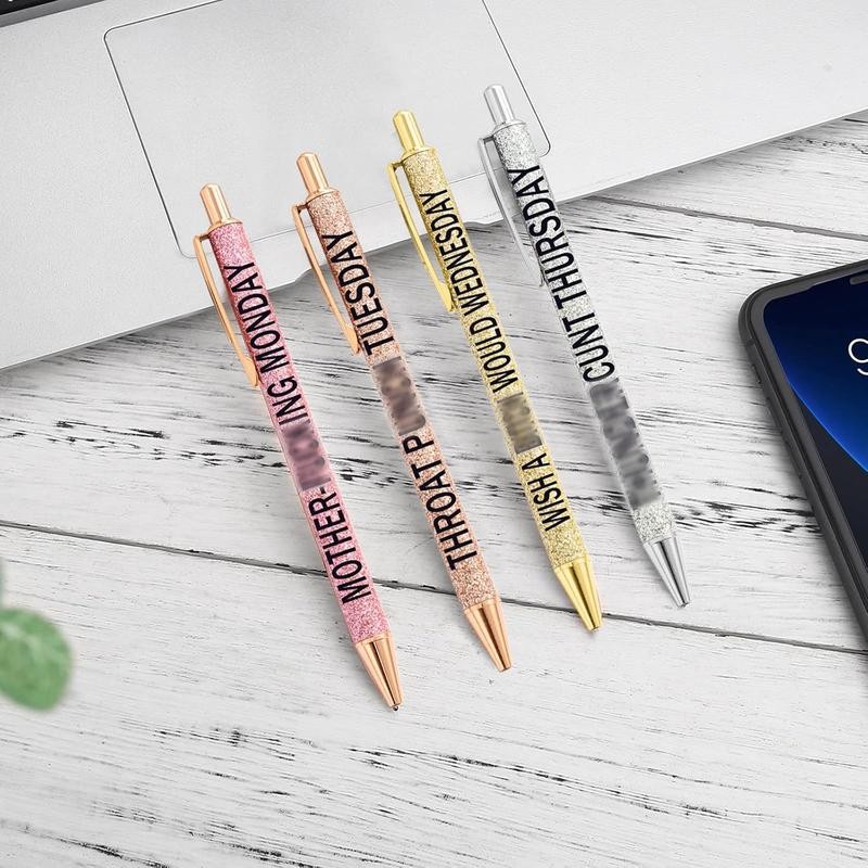 7 count Funny Daily Pens Swear Word Weekend Set, Bad