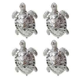 brandname Laide Ocean Turtles Dresser Knobs Handles Zinc Alloy for Drawer Cabinet Door Pull Beach Sea Theme Home Decor 4 Pieces (Silver)