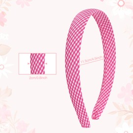 Dizila 16 Pieces Width 2cm/0.8" Stripe Plaid Polka Dot Floral Plastic Headbands Hair Hoops Accessories for Kids Teens Girls