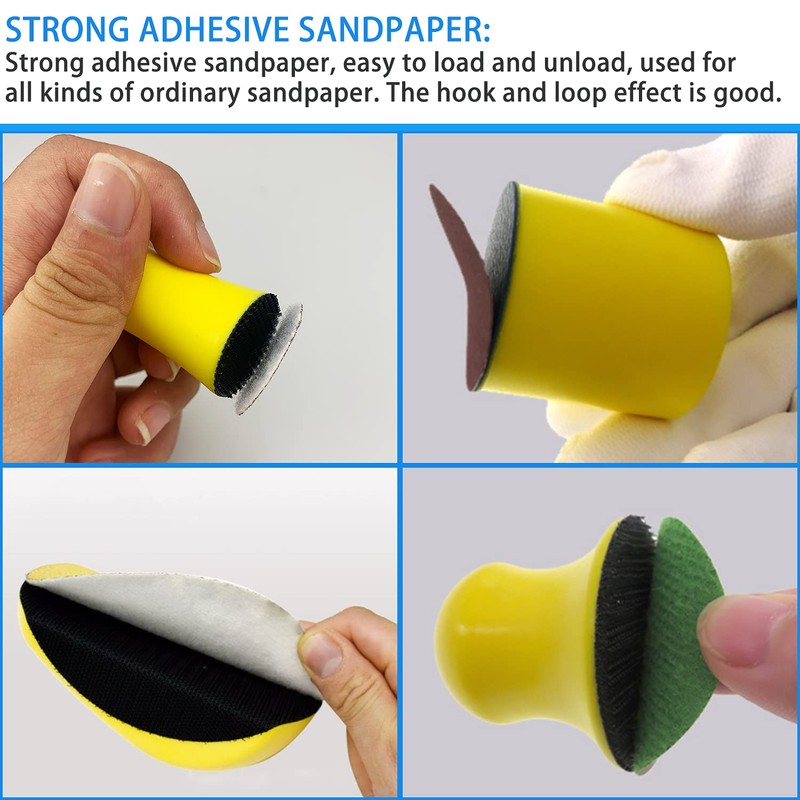 4Pcs Hook and Loop Hand Sanding Pad Block,Hand Sanding Pad