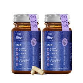 Suplemento Para Memoria Y Concentracion | Vitaminas A, C, B1, B6, B12, Zinc, Te Verde y Bancopa Monnieri 800mg Por Porción | Multivitaminico 60 Cápsul