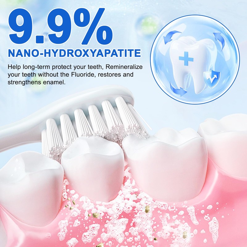 Hydroxyapatite Toothpaste, 2 Pack Fluoride Free Nano Hydroxyapatite Toothpaste for