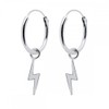 ENTREPLATA Sterling Silver Flash Earrings. Silver Hoop Earrings with Flash