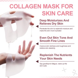 Collagen Mask, Collagen Mask, Face Overnight, Deep Collagen Overnight Sheet Mask, Improve Strength, Deep Moisture, Moisture Supply and Skin Care (Pack of 4)
