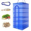 Hwayslon Hanging Drying Net Foldable Drying Rack Net Dryer 19.7"x19.7"x37.4" 6 Layer Folding Fish Mesh with Zippers for Fish Vegetables Fruit Herb