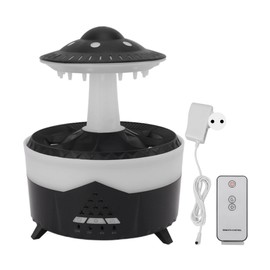 UFO Raindrop Humidifier with Colorful Lights Remote Control Timing Humidifier Aroma Humidifier 100‑240V Black EU Plug