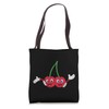 Cute Cherry Fruit Lover Design Happy Twins Cherries Berry Tote