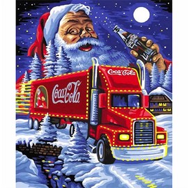 Meecaa Diamond Painting Kit with Tools, Santa Truck Christmas Moon DIY 5D Full Drill Cross Stitch Diamond Mosaic Art Craft 30x40cm (Santa Claus 1)