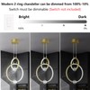 JXJYHL Modern Chandelier Light Fixture,2-Ring Dimmable LED Pendant Light 6000K,Adjustable