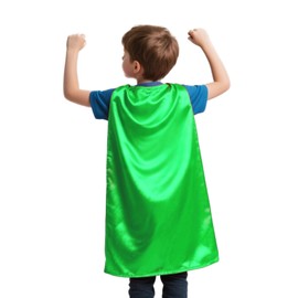 TopTie Kids Satin Superhero Capes, Holiday Festival Party Event Costumes and Dress-Up Green