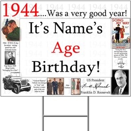 1944 76th Birthday Yard Sign (Each) Customized by Partypro