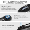 Electric Nail Clipper 3 in 1 Automatic Nail Clipper with