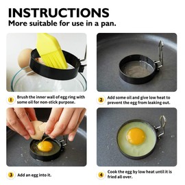 Pancake Mould Egg Mould, Pack of 2 Egg Ring Egg Ring Fried Egg Mould for the Pan Fried Egg Mould with Folding Handles for Omelette Fried Eggs, Sandwiches, Meatloaf Diameter of Approx. 7.5 cm (3 Inches)