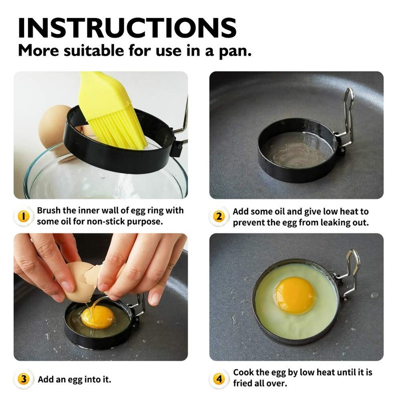 Pancake Mould Egg Mould, Pack of 2 Egg Ring Egg