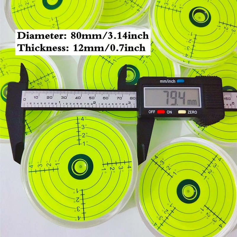 SIZIKJXGHWYI 80x12mm Large Bubble Spirit Level Degree Marked Surface Round