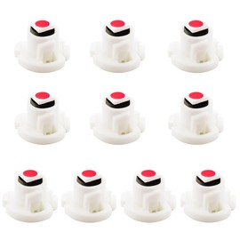 ASACEXU - Paquete de 10 bombillas LED T4.2, color rojo, 10 mm, Neo Wedge Instrument Cluster, luz de control climático para luces de salpicadero, HVAC, panel de CA, indicadores, chip 3030 regulable